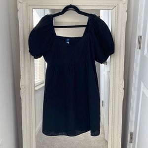 Black puff sleeve dress